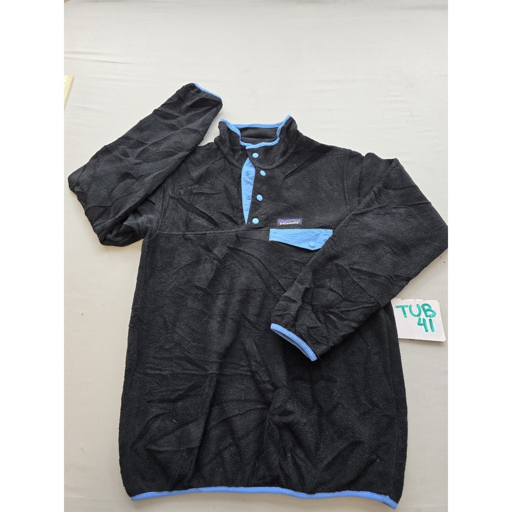 Patagonia Synchilla Snap-T Fleece Pullover Womens Small Black Blue 25455 SP15